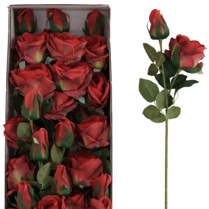 24szt róże 3D na łodydze z pąkiem wys:68cm