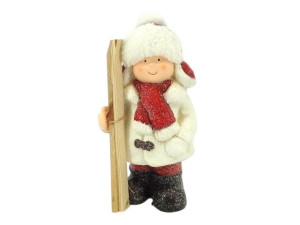 figurka chłopiec z nartami wys:24cm