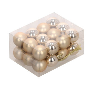 24szt bombki plastikowe szer:3cm champagne