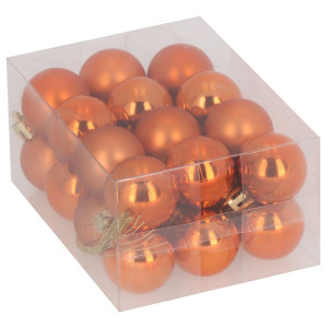 24szt bombki plastikowe szer:3cm copper