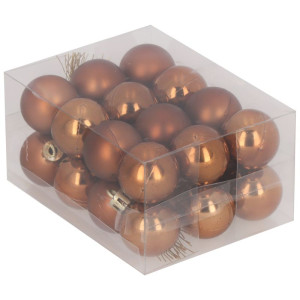 24szt bombki plastikowe szer:3cm copper