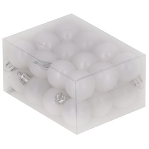 24szt bombki plastikowe szer:3cm white
