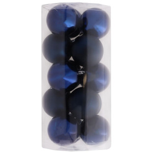 15szt bombki plastikowe szer:8cm blue