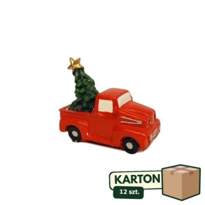 12szt pick-up ciężarówka gipsowa z choinką wys:5,5cm