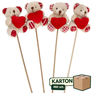 480szt misie z sercem na piku wys:40cm szer:5,5*5,5cm