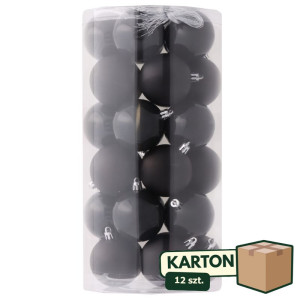 12op*30szt bombki plastikowe szer:6cm black