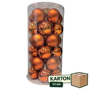 12op*30szt bombki plastikowe szer:6cm copper