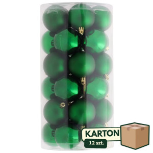 12op*30szt bombki plastikowe szer:6cm green