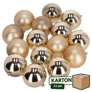 12op*15szt bombki plastikowe szer:8cm champagne