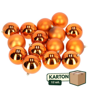 12op*15szt bombki plastikowe szer:8cm copper