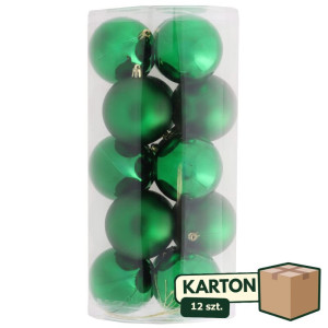 12op*15szt bombki plastikowe szer:8cm green