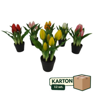 12szt tulipany gumowe w doniczcze wys:24cm
