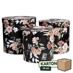 18kpl*3szt flowerboxy w kwiaty czarne