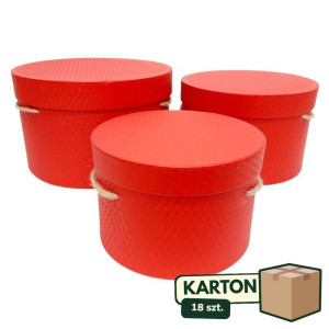 18kpl*3szt flowerboxy strukturalny papier czerwone