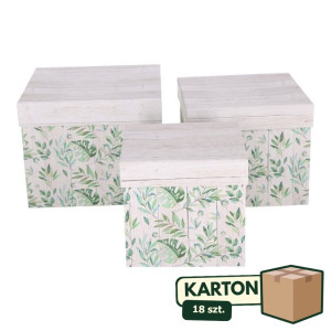 18kpl*3szt flowerboxy w liście szare