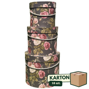 18kpl*3szt flowerbox czarne + róże