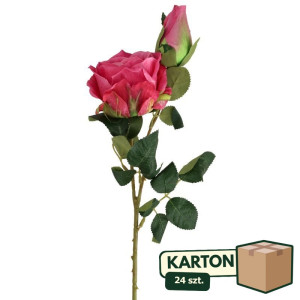 24szt róże 3D na łodydze z pąkiem wys:68cm