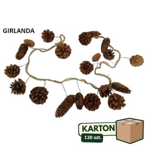 120szt girlanda z szyszek wys:137cm