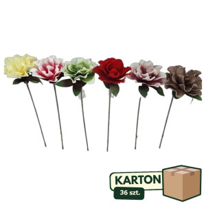 36szt Piankowy kwiat wyrobowy na łodydze wys:70cm mix kolorów