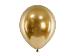10szt balony Glossy 30cm złoty chrom
