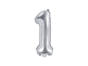 balon foliowy wys:40cm(16") Cyfra "1" srebrny