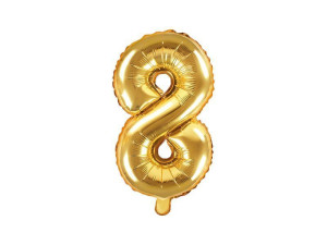 balon foliowy wys:40cm(16") Cyfra "8" złoty