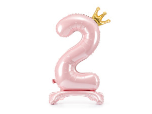 stojący balon cyfra ''2'' 103cm(40") różowy