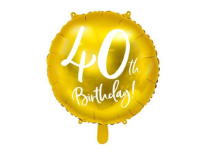 balon foliowy pastylka szer:45cm 40th Birthday