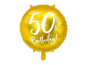 balon foliowy pastylka szer:45cm 50th Birthday