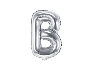 balon foliowy Litera "B" wys:35cm srebrny