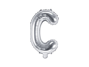 balon foliowy Litera "C" wys:35cm srebrny