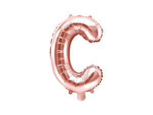 Balon foliowy Litera ''C'', 35cm, różowe złoto