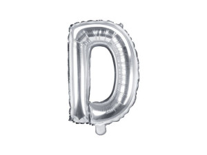 balon foliowy Litera "D" wys:35cm srebrny
