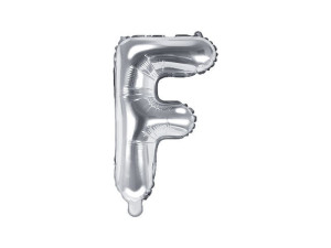 balon foliowy Litera "F" wys:35cm srebrny