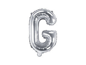 balon foliowy Litera "G" wys:35cm srebrny