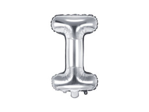 balon foliowy Litera "I" wys:35cm srebrny