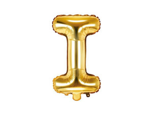 balon foliowy Litera "I" wys:35cm złoty
