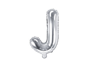 balon foliowy Litera "J" wys:35cm srebrny