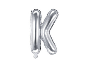 balon foliowy Litera "K" wys:35cm srebrny