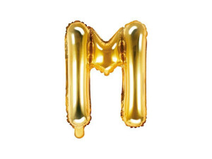 balon foliowy Litera "M" wys:35cm złoty
