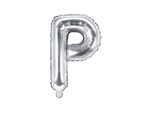 balon foliowy Litera "P" wys:35cm srebrny