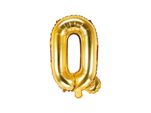 Balon foliowy Litera ''Q'', 35cm, złoty