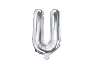 balon foliowy Litera "U" wys:35cm srebrny