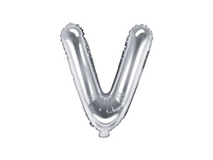 balon foliowy Litera "V" wys:35cm srebrny