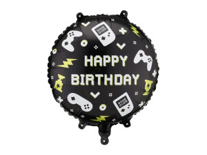 Balon foliowy pastylka Gry urodziny 45cm(18")