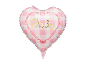 Balon foliowy serce ''Baby'' szer:45cm jasnoróżowy