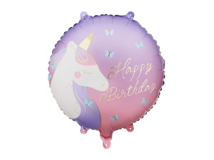 Balon foliowy pastylka Unicorn urodziny 45cm (18")