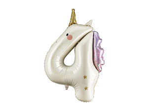Balon foliowy Cyfra ''4'' Jednorożec wys:120cm