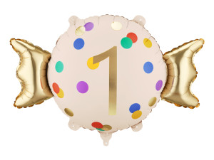 Balon foliowy Cukierek ''1'' szer:76,5cm wys:48cm