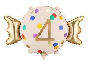 Balon foliowy Cukierek ''4'' szer:76,5cm wys:48cm